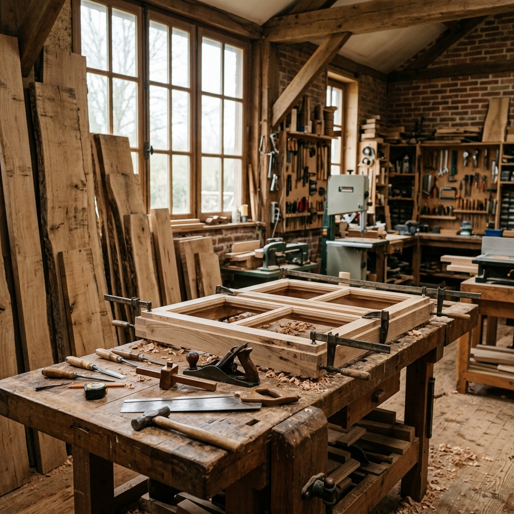 Atelier de fabrication de fenêtre en bois PEFC